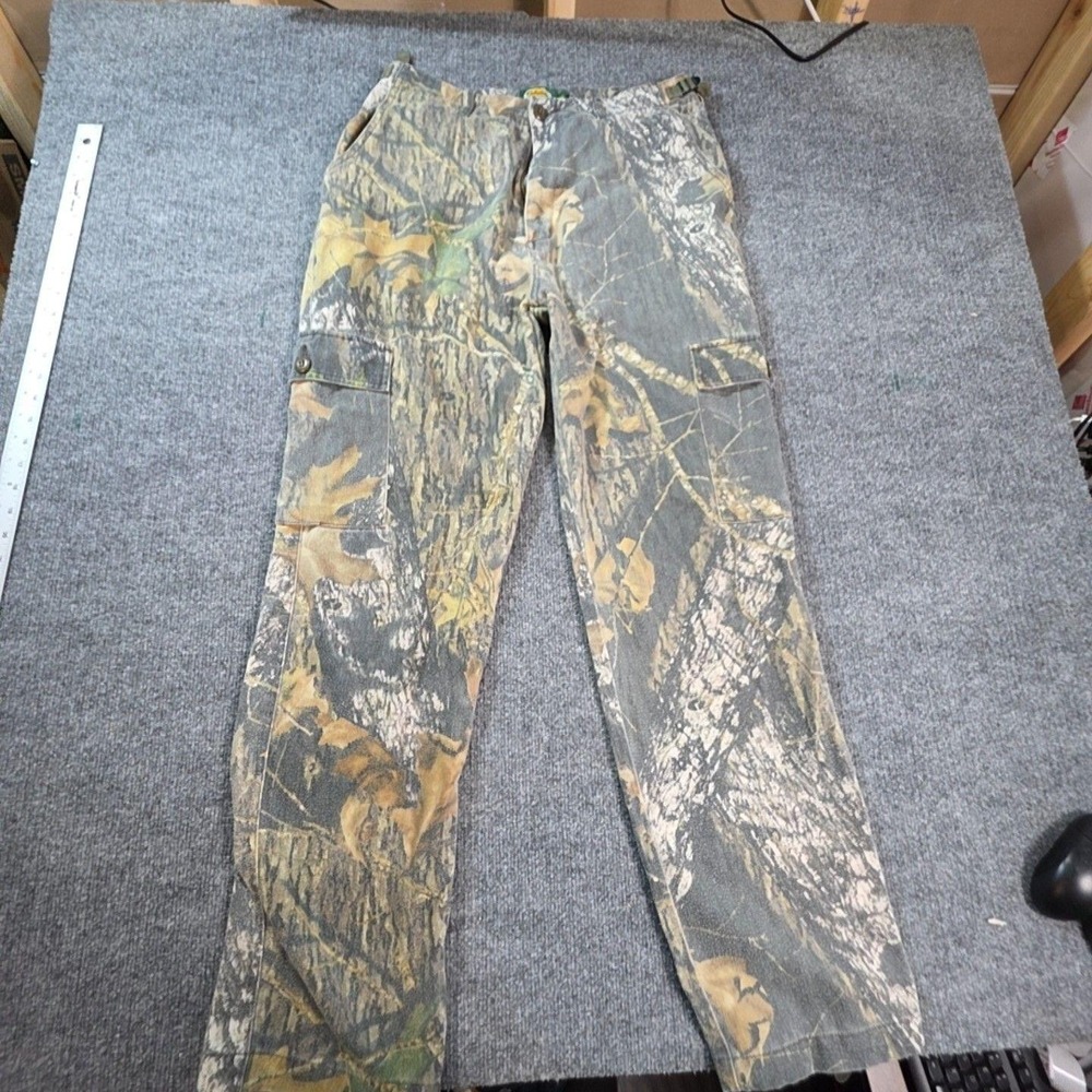 Cabela's Cargo Pants Mens 34x32 Green Camouflage Canvas Hunting Outdoor Workwear